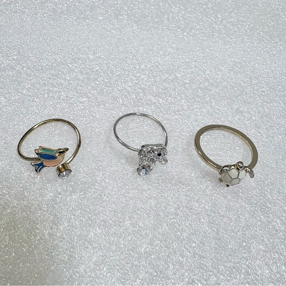 Elegant Silver and Blue Ring Set for girls